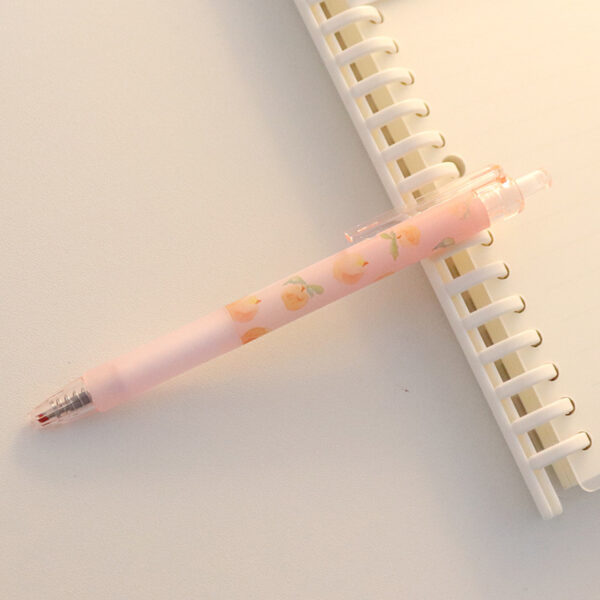 Cute Peach Press Gel Pen Korean Stationery Kawaii Gel Ink Rollerball Pens - Image 5