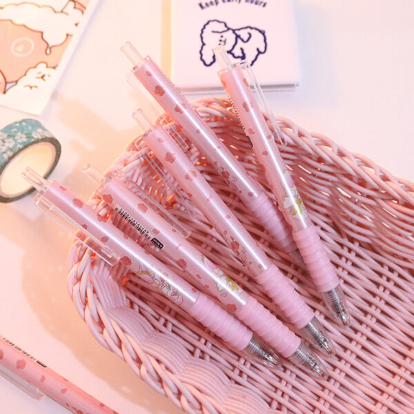Cute Peach Press Gel Pen Korean Stationery Kawaii Gel Ink Rollerball Pens - Image 3