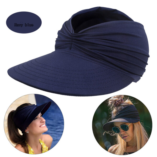 Women's New Empty Top Sunscreen Sports Beach Sun Hat - Image 7