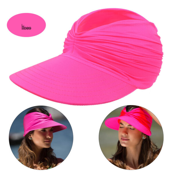 Women's New Empty Top Sunscreen Sports Beach Sun Hat - Image 3