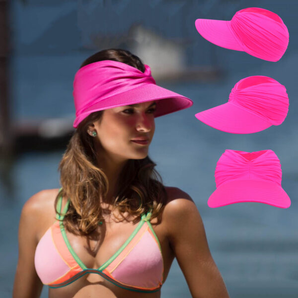 Women's New Empty Top Sunscreen Sports Beach Sun Hat - Image 10