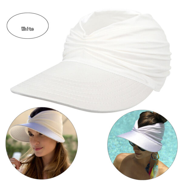 Women's New Empty Top Sunscreen Sports Beach Sun Hat - Image 9