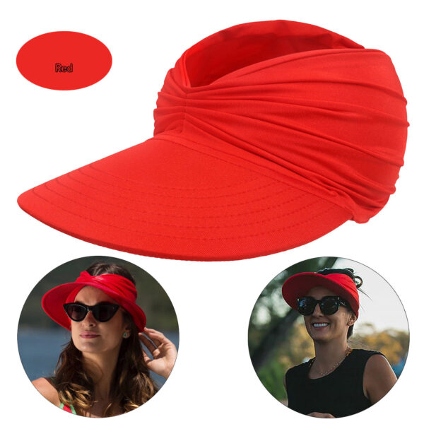Women's New Empty Top Sunscreen Sports Beach Sun Hat - Image 4