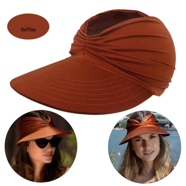 Women's New Empty Top Sunscreen Sports Beach Sun Hat - Image 8