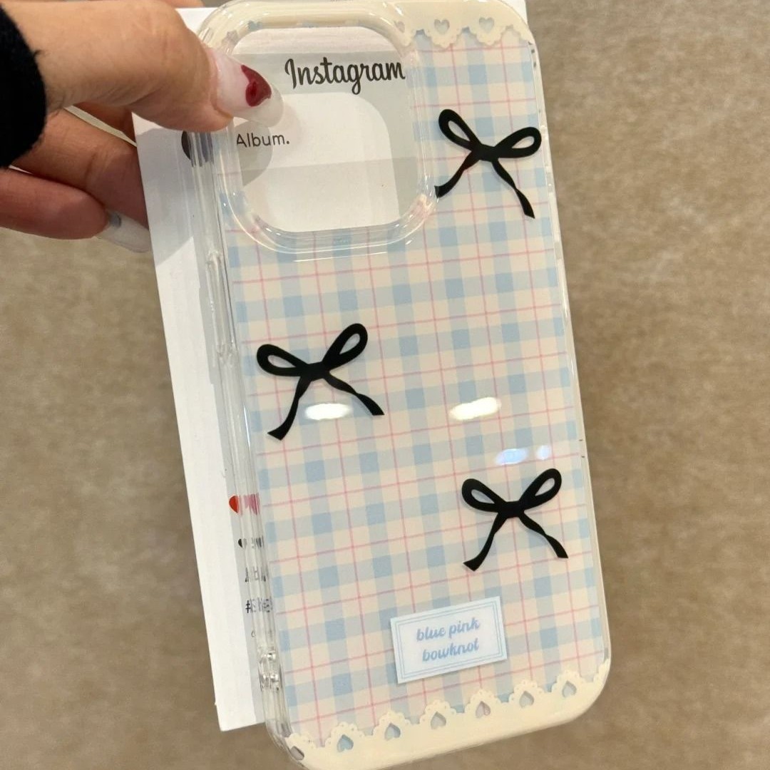 New Plaid Bow Phone Case Protective Case - Image 2