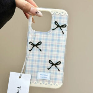 New Plaid Bow Phone Case Protective Case