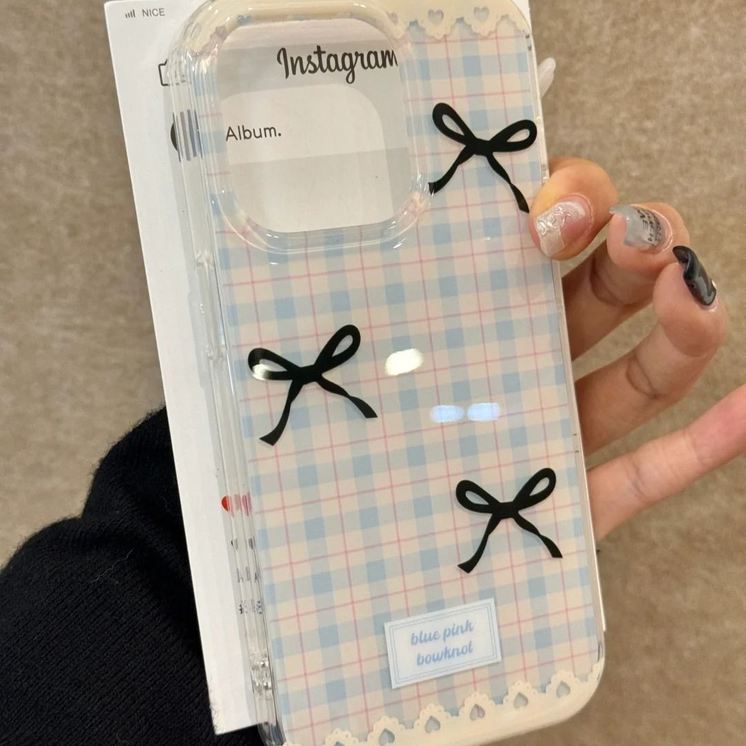 New Plaid Bow Phone Case Protective Case - Image 3
